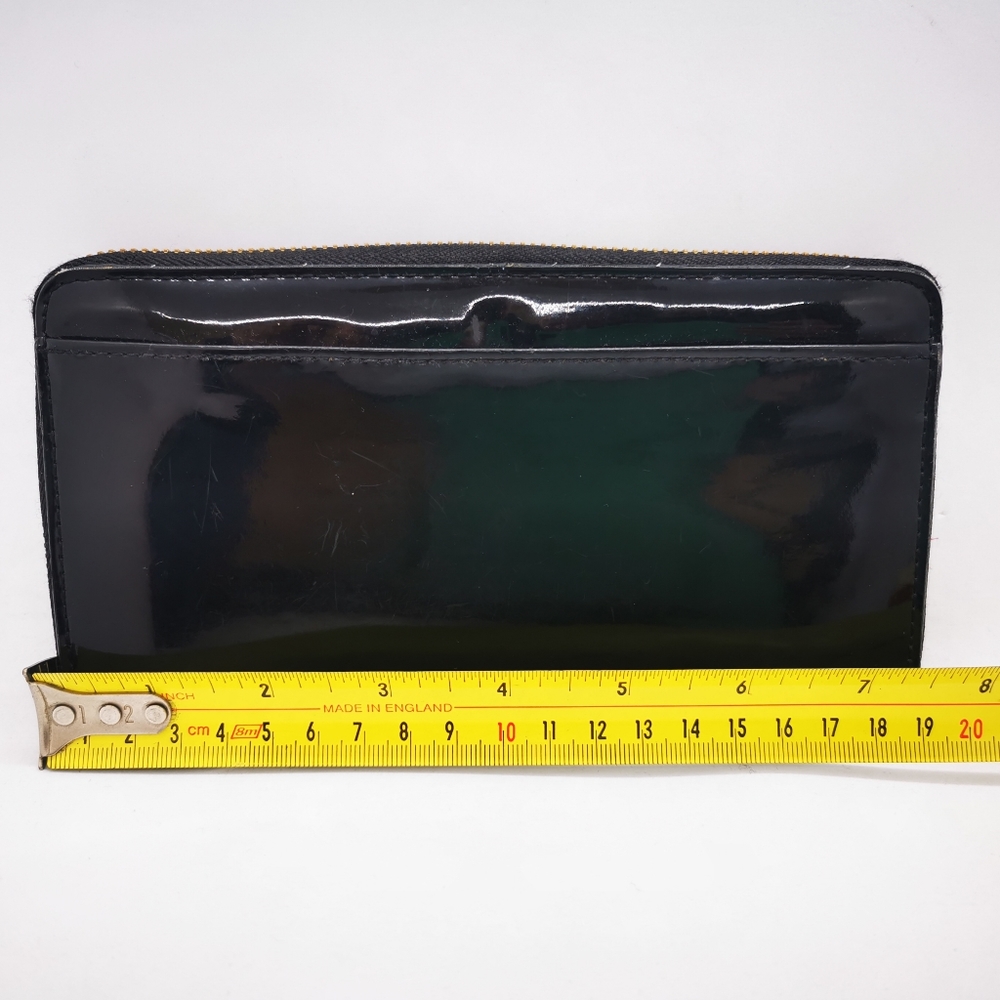 Kate Spade Purse Wallet Black Gold with Embossed logo Pink retro interior + zip - Picture 2 of 9